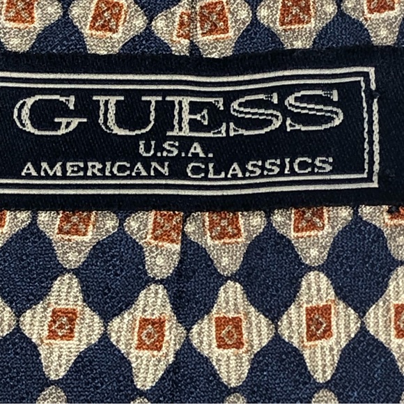 Vintage 80s Guess Multicolored Print Silk Tie - Picture 13 of 15